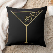 Mid Century Modern Gold 2 Olive Martini クッション (ブランケット)