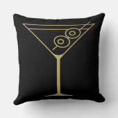 Mid Century Modern Gold 2 Olive Martini クッション (裏面)