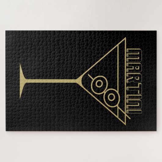 Mid Century Modern Gold 2 Olive Martini ジグソーパズル (横)