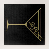 Mid Century Modern Gold 2 Olive Martini ジグソーパズル (横)