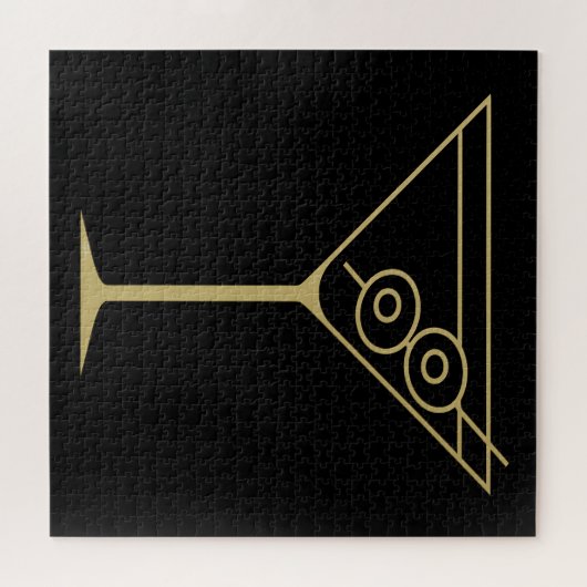 Mid Century Modern Gold 2 Olive Martini ジグソーパズル (横)