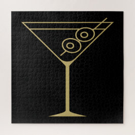 Mid Century Modern Gold 2 Olive Martini ジグソーパズル