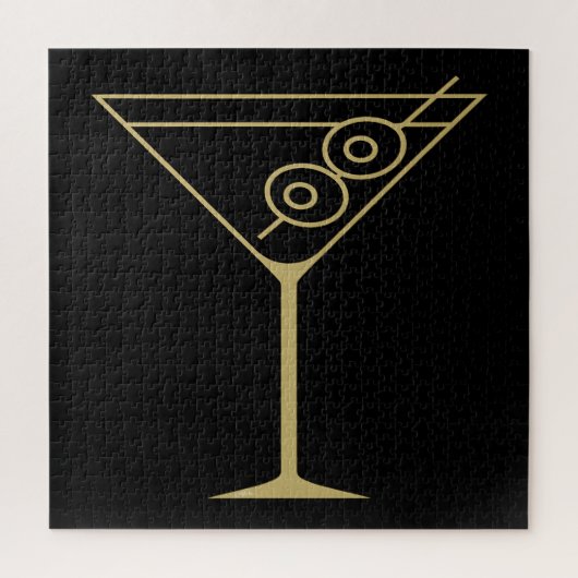 Mid Century Modern Gold 2 Olive Martini ジグソーパズル (縦)