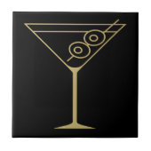 Mid Century Modern Gold 2 Olive Martini タイル (正面)