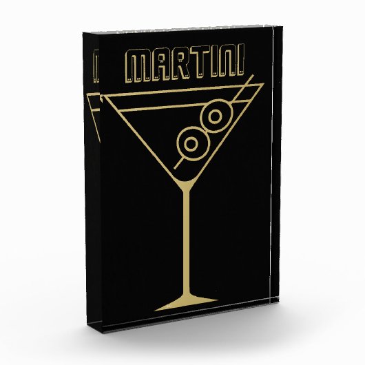 Mid Century Modern Gold 2 Olive Martini フォトブロック (左)