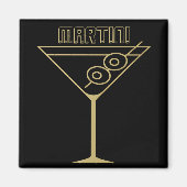 Mid Century Modern Gold 2 Olive Martini マグネット (正面)