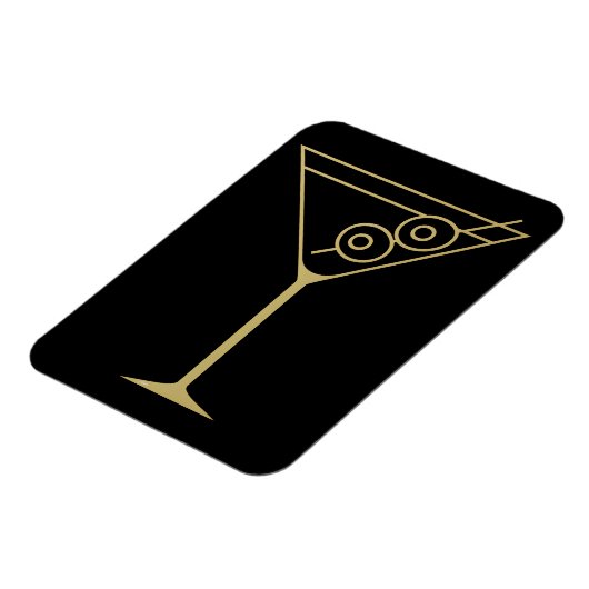Mid Century Modern Gold 2 Olive Martini マグネット (左側)