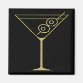 Mid Century Modern Gold 2 Olive Martini マグネット (正面)