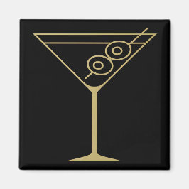 Mid Century Modern Gold 2 Olive Martini マグネット