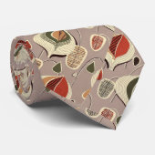 Mid Century Modern, Green, Leaf, Red, Abstract ネクタイ (ロール)