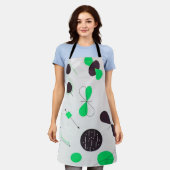 Mid Century Modern Green Physics  エプロン (着用した状態)