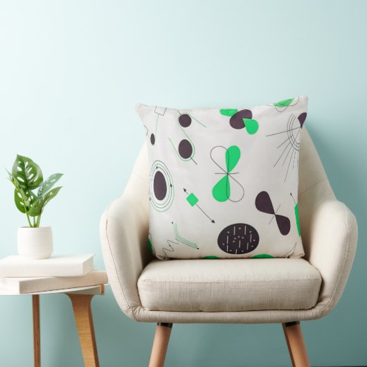 Mid Century Modern Green Physics クッション (椅子)