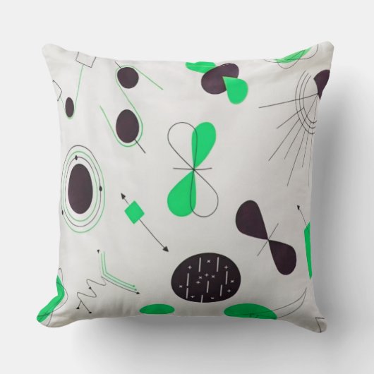 Mid Century Modern Green Physics  クッション (正面)