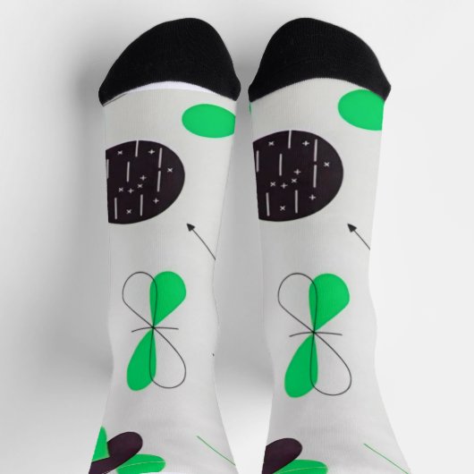 Mid Century Modern Green Physics  ソックス (上部)