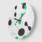 Mid Century Modern Green Physics  ラージ壁時計 (傾斜)