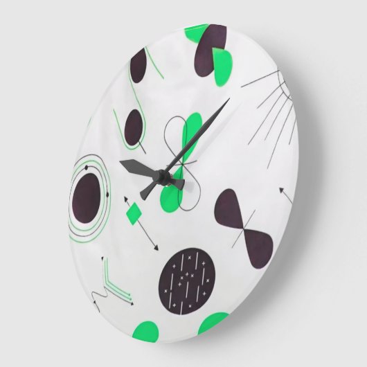 Mid Century Modern Green Physics  ラージ壁時計 (傾斜)