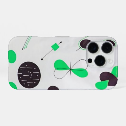 Mid Century Modern Green Physics  iPhoneケース (裏面横)
