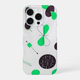 Mid Century Modern Green Physics  iPhone 16 Proケース