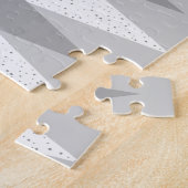 Mid Century Modern Grey Argyle Puzzle ジグソーパズル (側面)