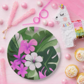 Mid-Century Modern Hawaiian Hibiscus and Plumeria ペーパープレート (パーティー)