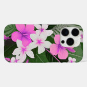 Mid-Century Modern Hawaiian Hibiscus and Plumeria Case-Mate iPhoneケース (裏面 (横))