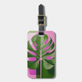 Mid-Century Modern Hawaiian Monstera Leaf  ラゲッジタグ (正面縦)