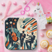 Mid Century Modern Jazz Age Trio ペーパープレート (パーティー)