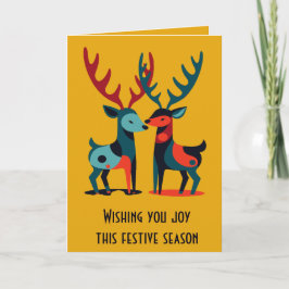 Mid-Century Modern Kitschy Christmas Reindeer  カード