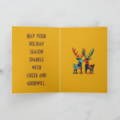 Mid-Century Modern Kitschy Christmas Reindeer カード (内部)