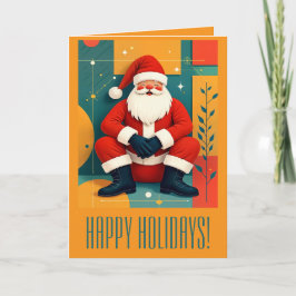 Mid-Century Modern Kitschy Santa Claus カード