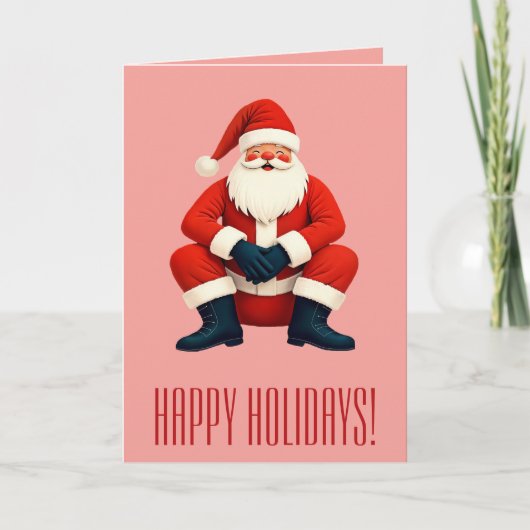 Mid-Century Modern Kitschy Santa Claus カード (正面)