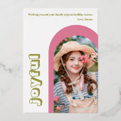 Mid Century Modern Lady Foil Holiday Card 箔シーズンカード (裏面)