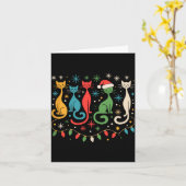 Mid Century Modern Look Cats Xmas Retro 50s 60s  カード (黄色い花)