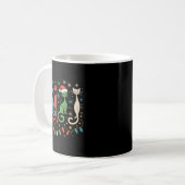 Mid Century Modern Look Cats Xmas Retro 50s 60s  コーヒーマグカップ (正面左)