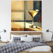 Mid Century Modern Martini in a Moonbeam キャンバスプリント (インサイチュ (寝室))