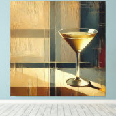 Mid Century Modern Martini in a Moonbeam キャンバスプリント (インサイチュ (ウッドフロア))