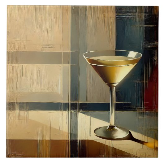 Mid Century Modern Martini in a Moonbeam タイル (正面)