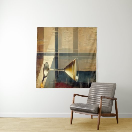 Mid Century Modern Martini in a Moonbeam タペストリー (インサイチュ(横))