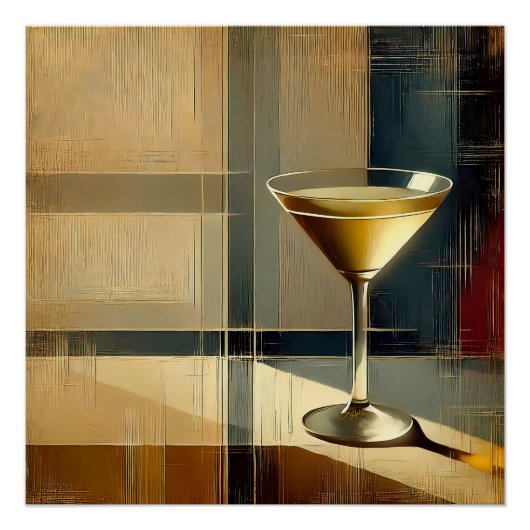 Mid Century Modern Martini in a Moonbeam ポスター (正面)