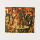 Mid Century Modern Martini Intellectuals Christmas タペストリー (正面(横))