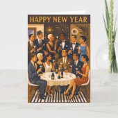 Mid Century Modern Martini Intellectuals New Year カード (正面)