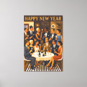 Mid Century Modern Martini Intellectuals New Year キャンバスプリント (正面)