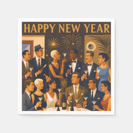 Mid Century Modern Martini Intellectuals New Year スタンダードカクテルナプキン