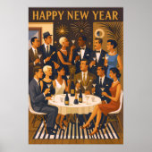 Mid Century Modern Martini Intellectuals New Year ポスター (正面)