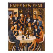 Mid Century Modern Martini Intellectuals New Year ポスター (正面)