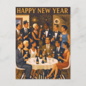 Mid Century Modern Martini Intellectuals New Year ポストカード (正面)