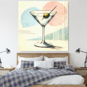 Mid Century Modern Martini Pastel Minimalist Art キャンバスプリント (インサイチュ (寝室))