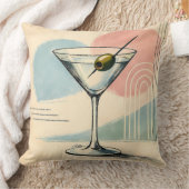Mid Century Modern Martini Pastel Minimalist Art クッション (ブランケット)