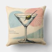 Mid Century Modern Martini Pastel Minimalist Art クッション (裏面)