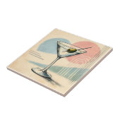 Mid Century Modern Martini Pastel Minimalist Art タイル (側面)